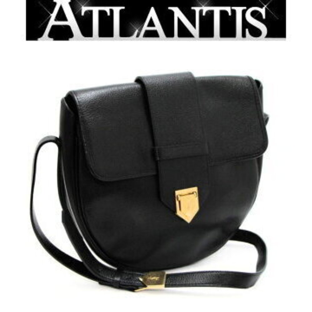 SAINT LAURENT Yves Shoulder Bag Black Leather